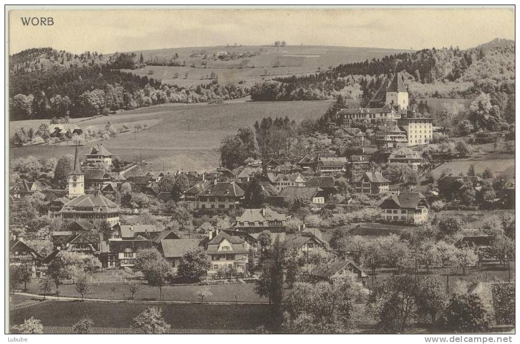 Worb - Dorfansicht Mit Schloss           1920 - Worb