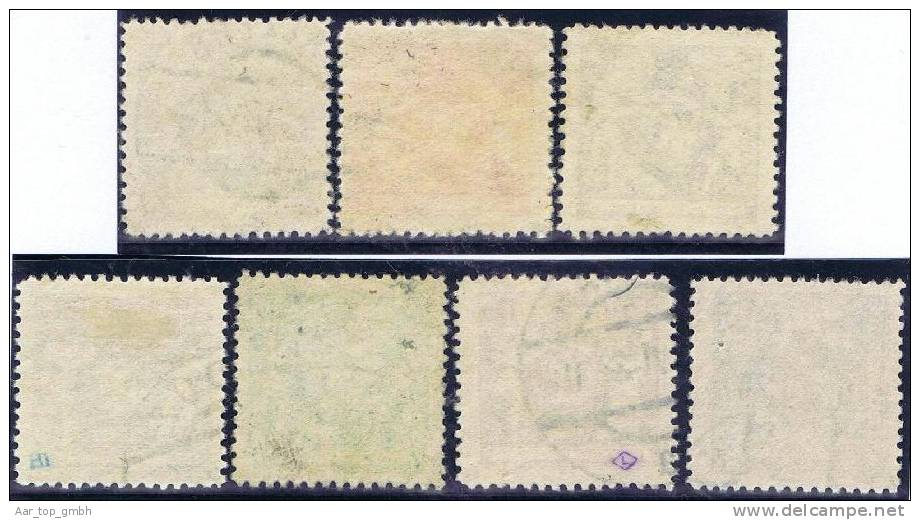 Liechtenstein 1921 Satz Zähnung 12 1/2 Zu#46A-52A Mi#46B-52B Gestempelt - Used Stamps