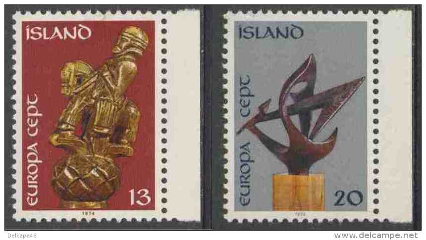 Iceland Island 1974 Mi 489 /90 YT 442 /43 ** Wood Sculpture (17th C.) / Holzskulptur (17. Jh.) - Europa Cept - Nuovi