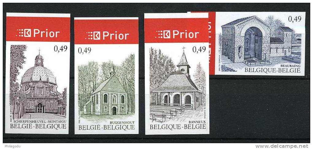 2004  Tourisme 4 V.  Non Dentelé Tirage 1000 Ex.   EGLISES CHURCH CHAPELLE KERKEN KIRCHEN - 2001-…