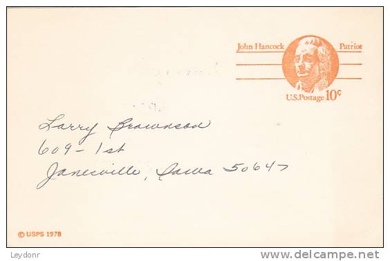 Postal Card - John Hancock  - Bill's Trucking - 1961-80