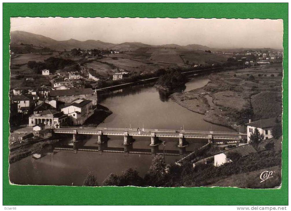 64 - BEHOBIE - LE PONT INTERNATIONAL ET L'ILE DES FAISANS - CPSM  Année 1953 - Béhobie