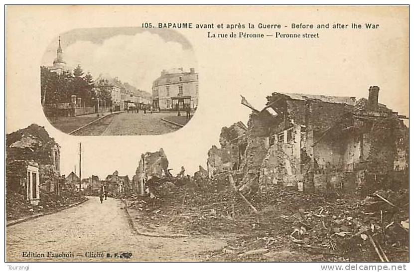 Pas-de-Calais : R 62 196 : Bapaume  -  Ruines  -  Avant Guerre  -  Après Guerre - Bapaume