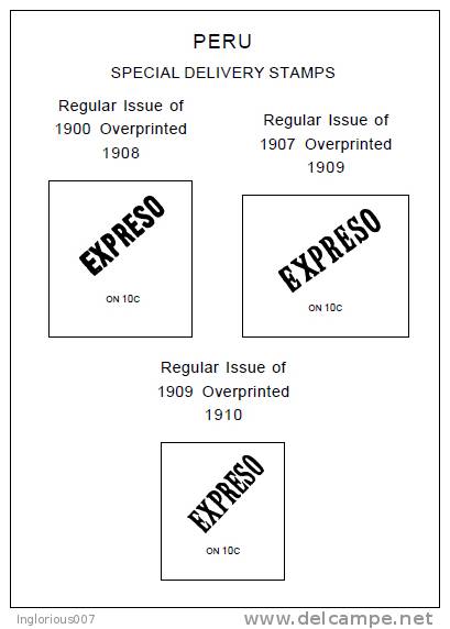 PERU STAMP ALBUM PAGES 1857-2011 (285 pages)