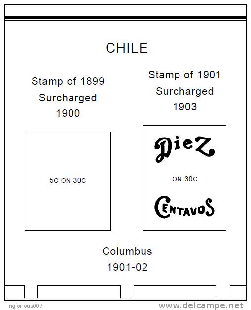 CHILE STAMP ALBUM PAGES 1853-2011 (274 Pages) - English