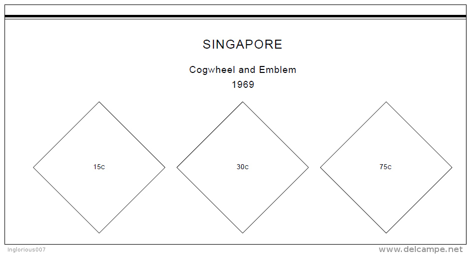 SINGAPORE STAMP ALBUM PAGES 1948-2011 (304 Pages) - English