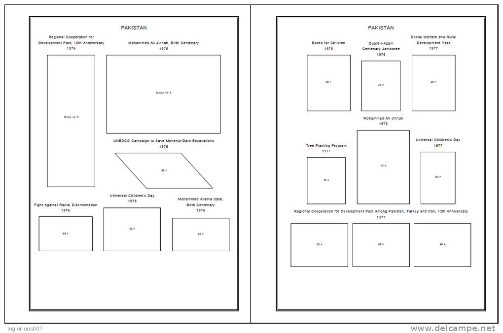 PAKISTAN STAMP ALBUM PAGES 1945-2011 (177 pages)