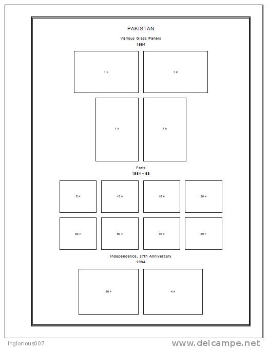 PAKISTAN STAMP ALBUM PAGES 1945-2011 (177 pages)
