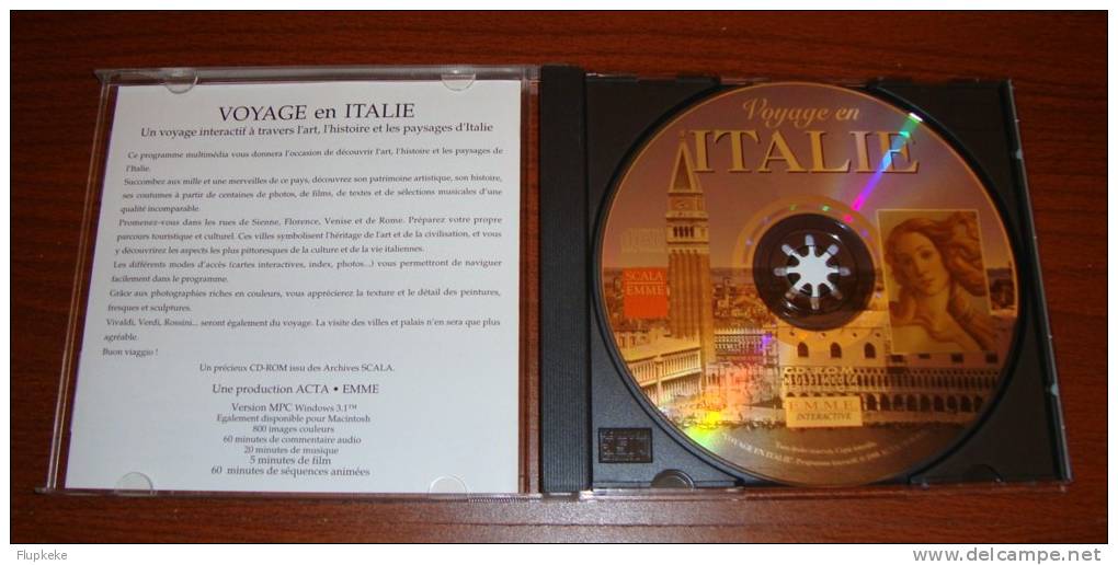 Encyclopédie E.M.M.E. Interactive Voyage en Italie La Splendeur du Patrimoine Italien sur Cd-Rom Multimedia