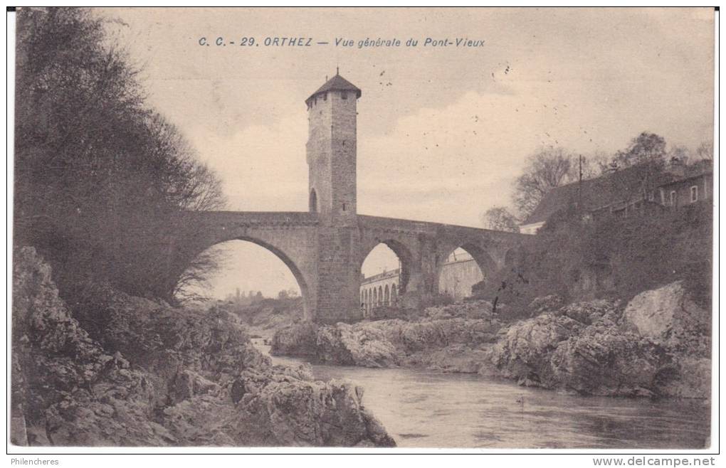 CPA - (64) Orthez - Vue Générale Du Pont Vieux - Orthez