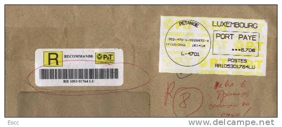 Mailed Cover (letter)   2011 From Luxembourg To Bulgaria - Lettres & Documents