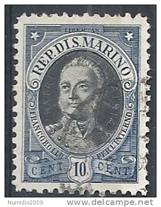 1926 SAN MARINO USATO ANTONIO ONOFRI 10 CENT - RR9247-2 - Oblitérés