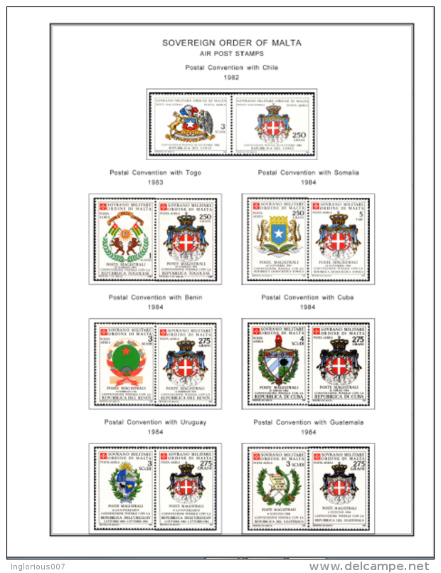 MALTA SOM STAMP ALBUM PAGES 1966-2008 (188 color pages)