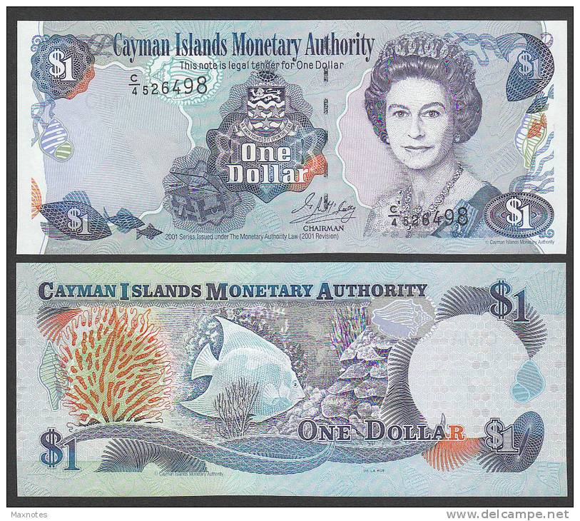 CAYMAN : 1  Dollar - 2001 - P26  - Queen Elisabeth II - UNC - Iles Cayman