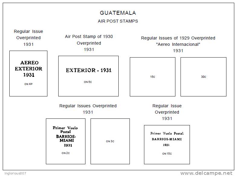 GUATEMALA STAMP ALBUM PAGES 1871-2011 (181 pages)