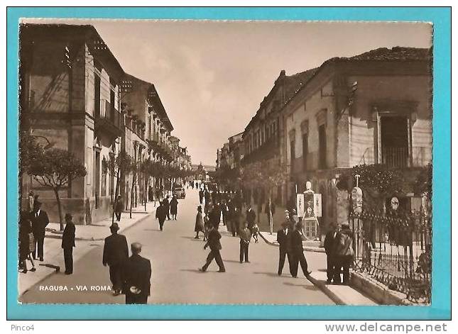 RAGUSA VIA ROMA CARTOLINA FORMATO GRANDE NON VIAGGIATA - Ragusa