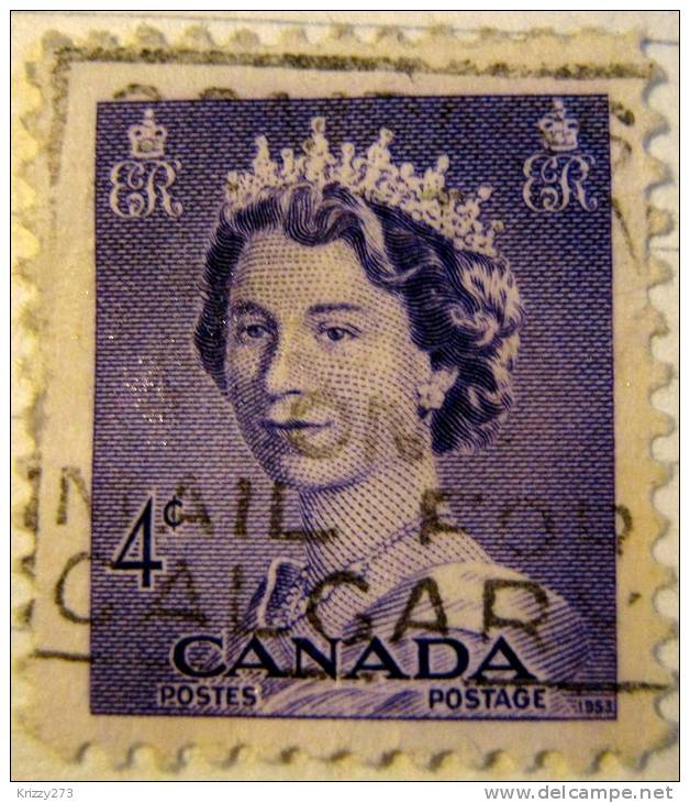 Canada 1953 Queen Elizabeth II 4c - Used - Gebruikt