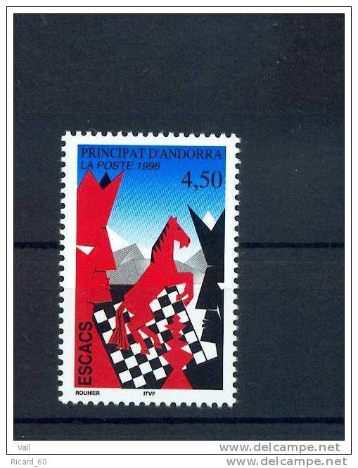 Timbre(s) Neuf(s)** Andorre, N°477, Jeu D'échecs,1996 - Neufs