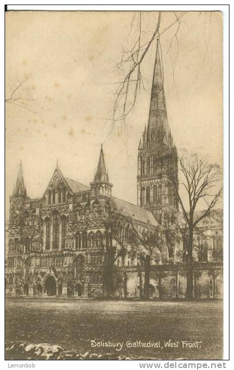 UK, United Kingdom, Salisbury Cathedral, West Front, Early 1900s Unused Postcard [P7445] - Salisbury