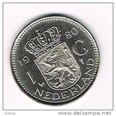 NEDERLAND  1 GULDEN  1980 HAAN  EN  STER - 1948-1980 : Juliana