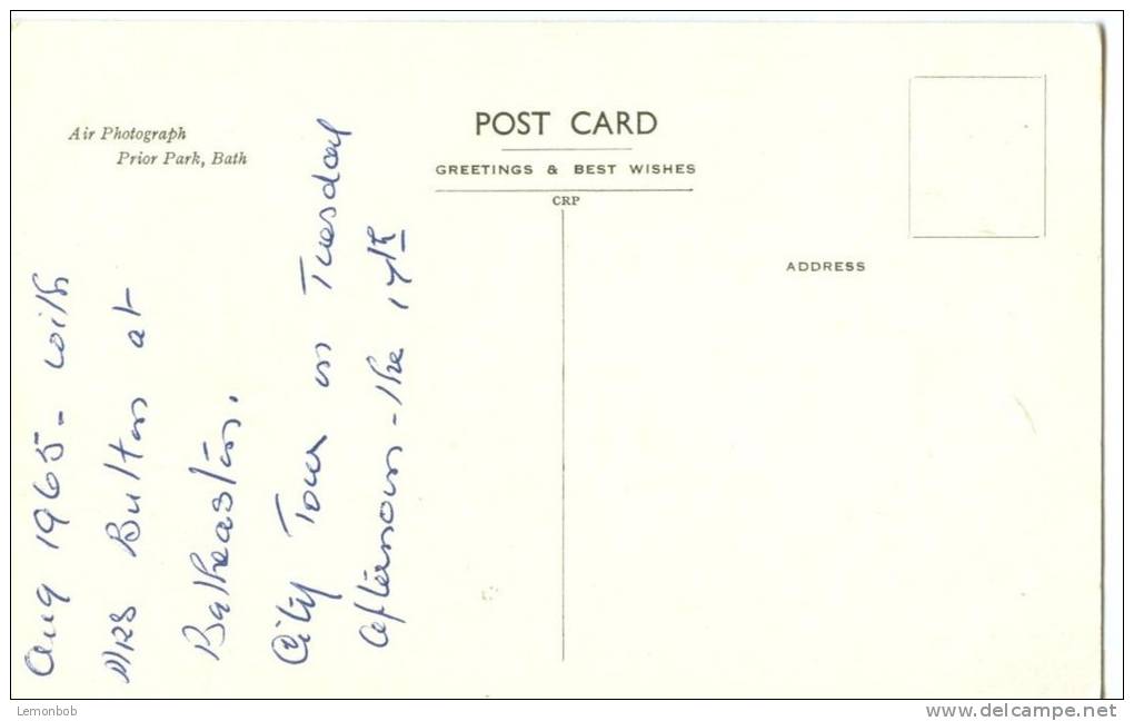 UK, United Kingdom, Air Photograph, Prior Park, Bath, 1965 Used Postcard [P7536] - Bath