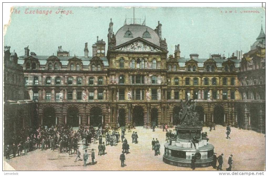 UK, United Kingdom, The Exchange Flags, Liverpool, 1909 Used Postcard [P7537] - Liverpool