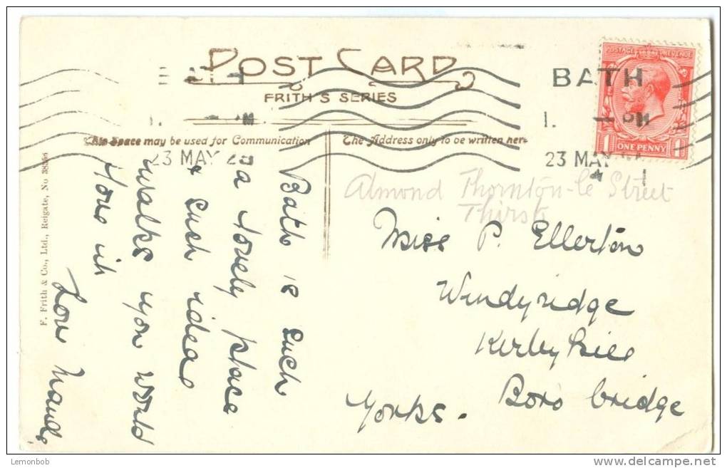 UK, United Kingdom, Bath Abbey, North East, 1929 Used Postcard [P7597] - Bath