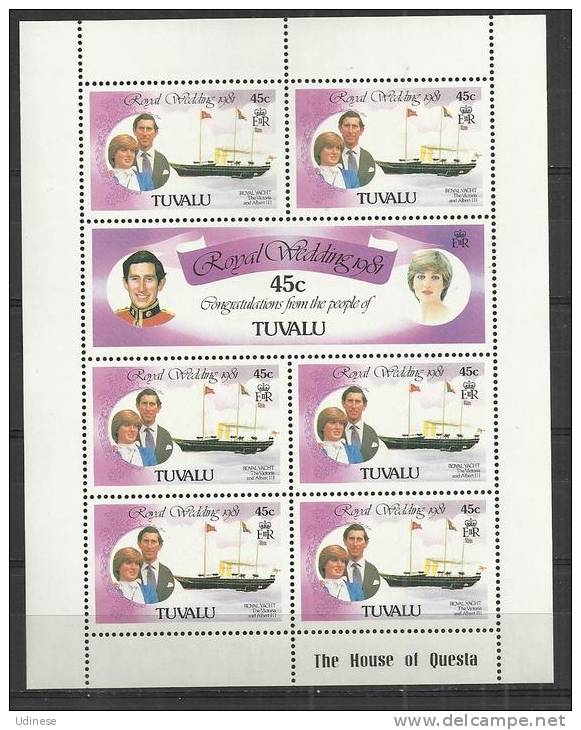 TUVALU 1981 - ROYAL WEDDING 45 - MINISHEET - MNH MINT NEUF NUEVO - Tuvalu (fr. Elliceinseln)