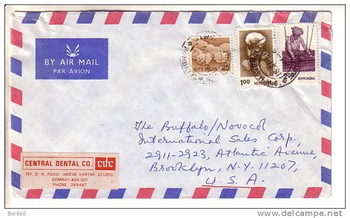 GOOD INDIA Postal Cover To USA 1981 - Good Stamped - Briefe U. Dokumente