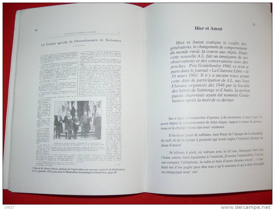 BARBEZIEUX D´ AUT´ FOES  HISTOIRES EN PATOIS D ADEMIEN LAGARDE SUR BARBEZIEUX  EDIT BORDESSOULES   EN 1992