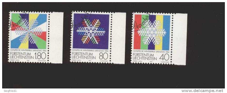 Liechtenstein  Gestempelt 834-836 Olympia Rand Ungefaltet - Gebraucht