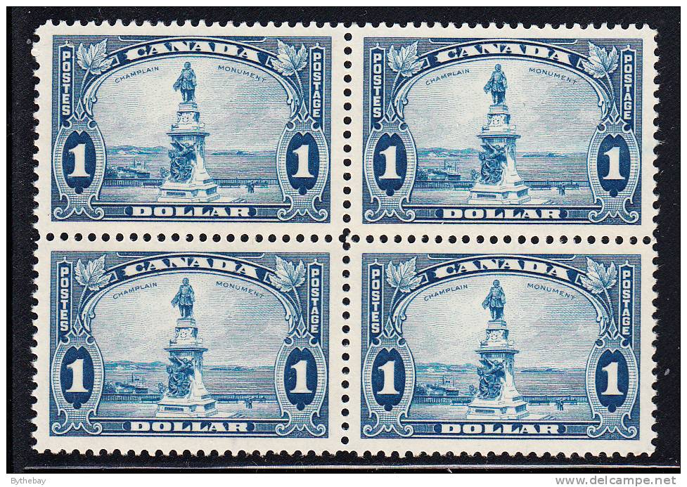 Canada Scott #227 MNH $1 Champlain Statue Block Of 4 Some Separation At Perfs - Feuilles Complètes Et Multiples