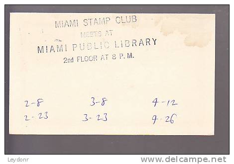 Postal Card - Liberty Type - Miami Stamp Club - 1961-80