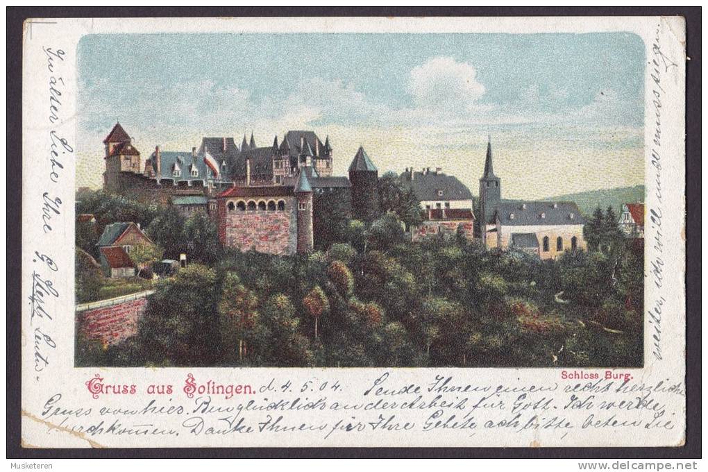 Germany Deutsches Reich PPC Gruss Aus Solingen Litho. 1904 Simple Backside (2 Scans) - Solingen