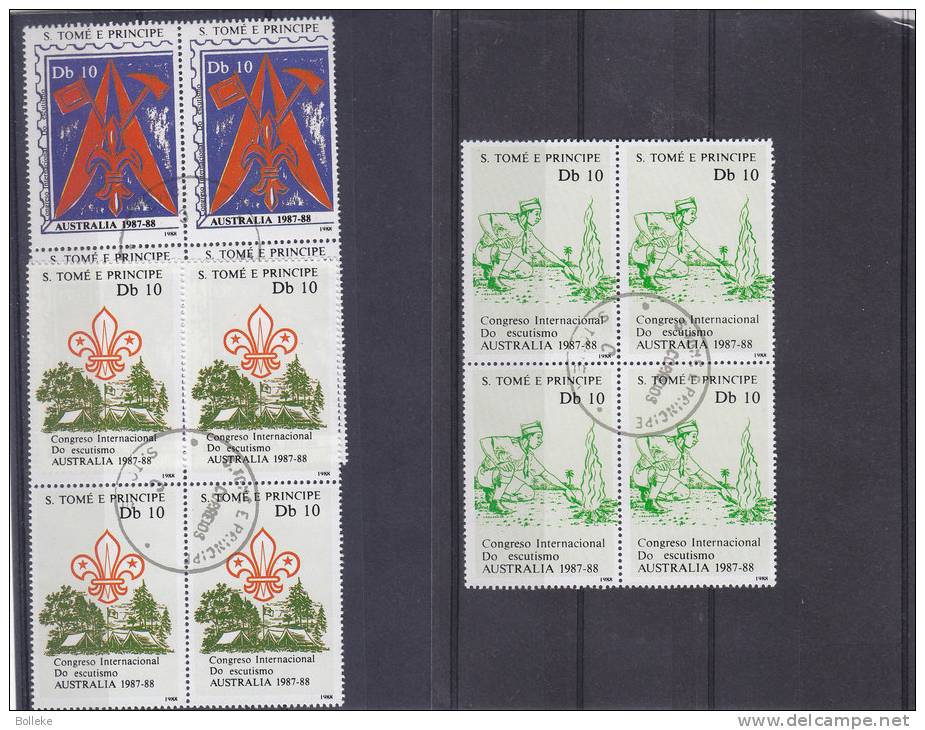 Scoutisme - St Thomé & Pricipe - Yvert 929 / 31 Oblitérés - En Bloc De 4 - Valeur Entre 15 Et 30 Euros - Oblitérés