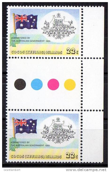 Cocos Islands 1980 25th Anniversary 22c Australian Government Gutter Pair MNH  SG 57 - Cocos (Keeling) Islands