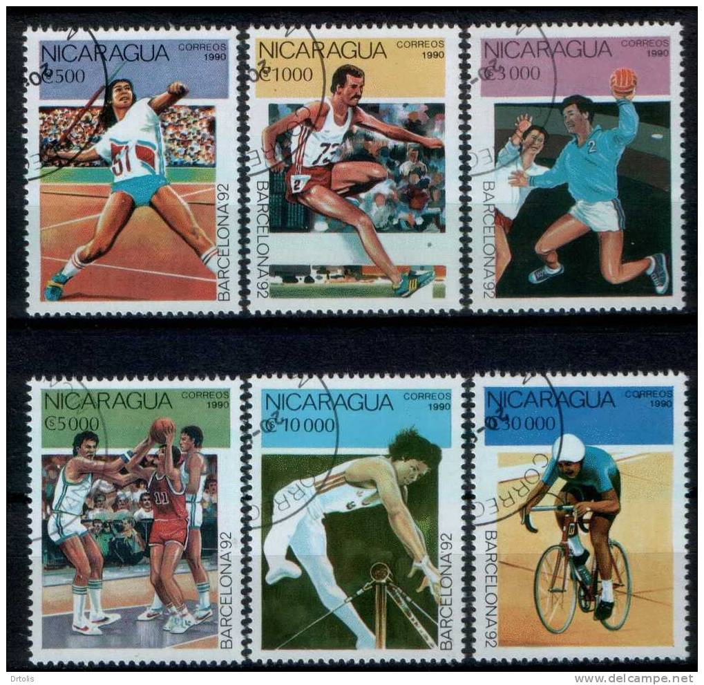 NICARAGUA / BARCELONA 92 / JAVELIN;STEEPLE-CHASE;HAN DBALL;BASKETBALL;GYMNASTI CS;CYCLING / VF/ 3 SCANS - Ete 1992: Barcelone