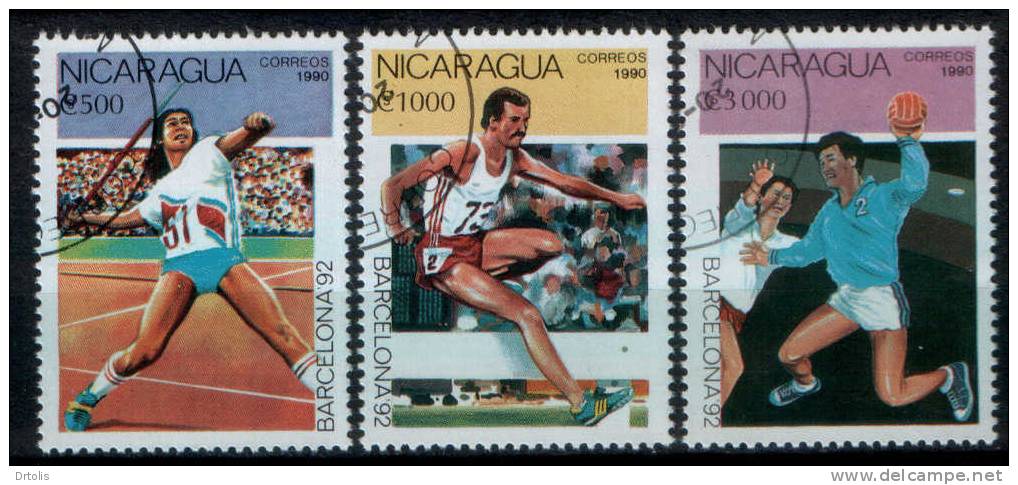 NICARAGUA / BARCELONA 92 / JAVELIN;STEEPLE-CHASE;HAN DBALL;BASKETBALL;GYMNASTI CS;CYCLING / VF/ 3 SCANS - Ete 1992: Barcelone