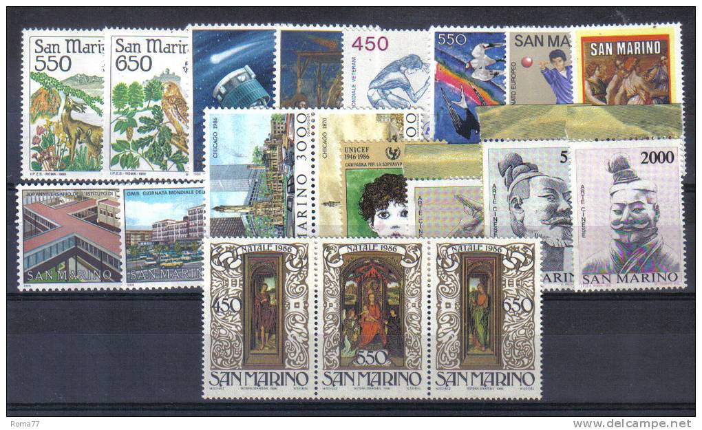 SS6316 - SAN MARINO , Annata Completa 1986  ***  MNH - Años Completos