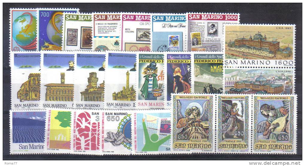 SS6314 - SAN MARINO , Annata Completa 1988  ***  MNH - Full Years