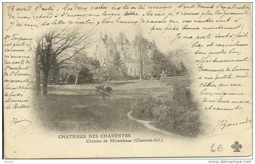 CHATEAUX DES CHARENTES ¤ Château De Mirambeau  1904 - Mirambeau