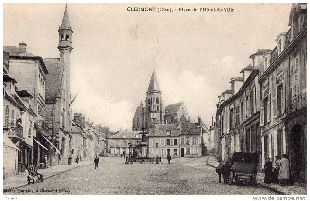60 CLERMONT - Place De L'hôtel De Ville - Clermont