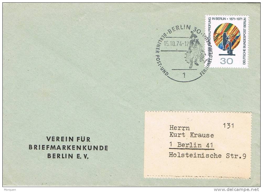 Carta BERLIN 1974 (alemania) Fechador Especial Correo - Briefe U. Dokumente