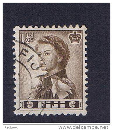 RB 791 - Fiji 1954 - 1 1/2d Sepia QEII Head SG 300 - Fine Used Stamp - Fiji (...-1970)