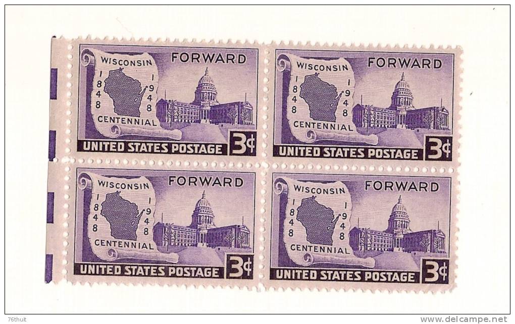 1948 - ETATS UNIS - USA - Neufs Sans Charnière - Wisconsin Forward Centennial - Scott N° 957 - Ungebraucht