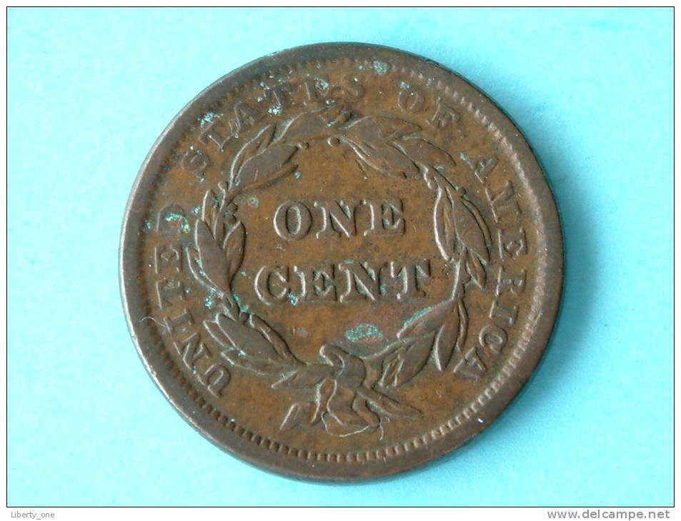 1843 - LARGE CENT / KM 67 ( Uncleaned - For Grade, Please See Photo ) ! - 1840-1857: Braided Hair