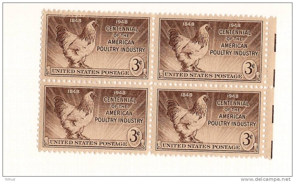 1948 - ETATS UNIS - USA - Neufs Sans Charnière - Centennial Of The American Poultry Industry -Scott N° 968 - Ungebraucht