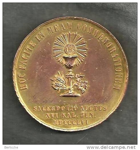 MEDAGLIA  COMMEMORATIVA SACERDOZIO 1856 MILANO - Sonstige & Ohne Zuordnung