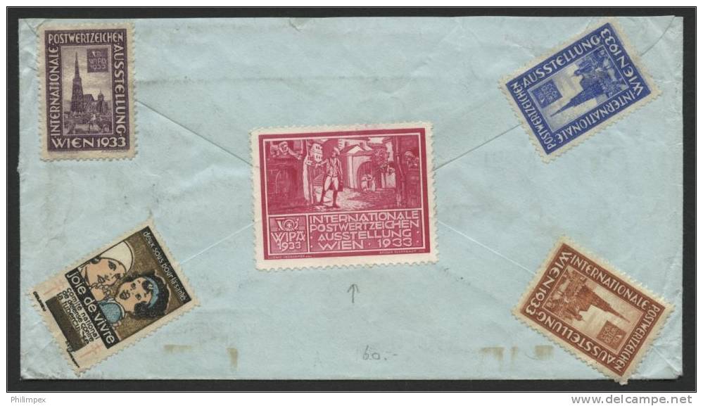 FRANCE, 5F Stamp From Souvenir Sheet 1925 On R-cover To Vienna - Cartas & Documentos