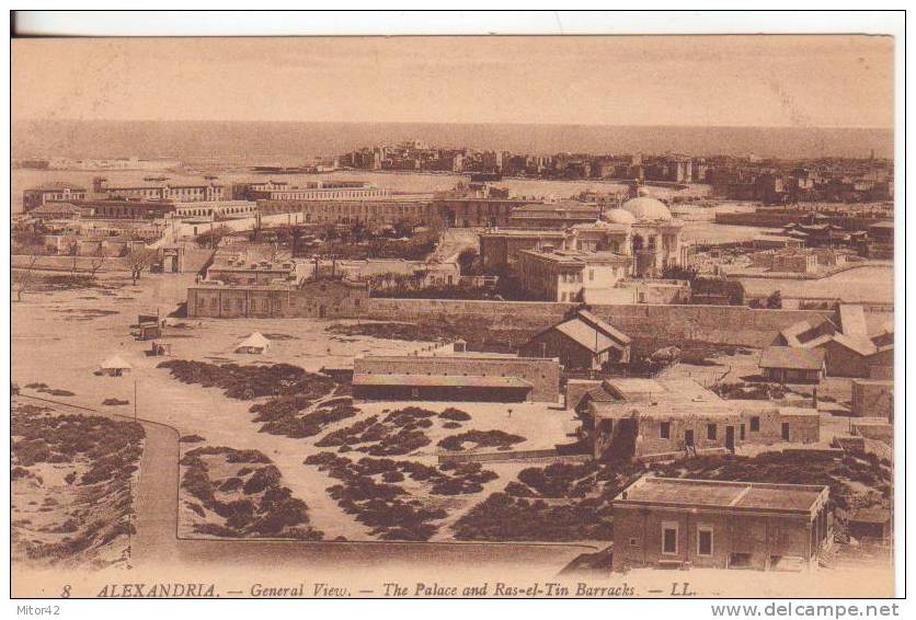 7-Alexandrie-Egypte-Egitto-General  View. The Palace And Ras-el-Tin-Barracks -Nuova-Primi 900. - Alexandrie